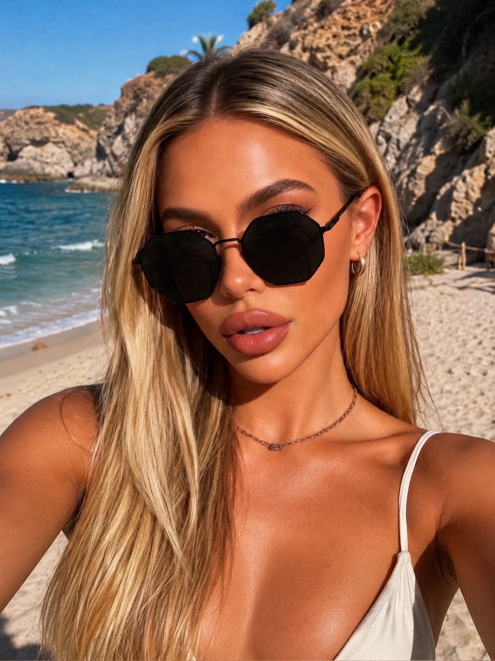 NIP Geometric Black On Black Sunglasses